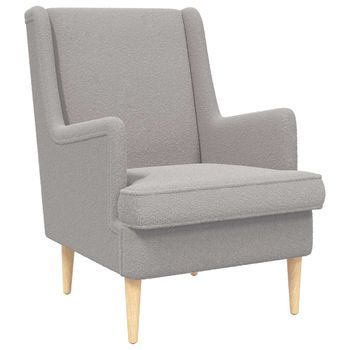 Sillón Gris Claro Bouclé Vidaxl