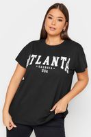 yours camiseta negra atlanta mujer curvy y tallas grandes yours