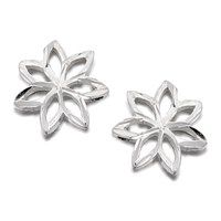 silver flower stud earrings - 8mm - f0267
