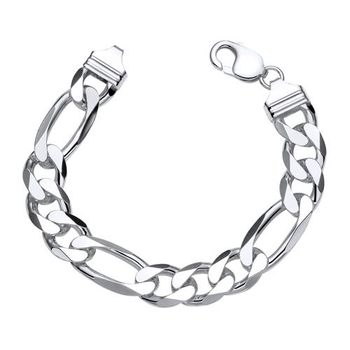 Pulsera figaro de plata 925 13mm