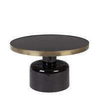 mesa de centro redonda de acero esmaltado negra