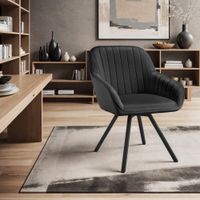 2 sillas de comedor giratoria 360 de terciopelo 58x58x82 cm negro