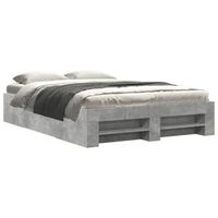 cama de matrimonio  cama de adulto  estructura de cama madera de ingenieria gris hormigon 120x200cm