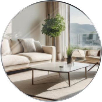 Espejo De Pared Elsie Metal Plateado Ø 80 Cm Clp