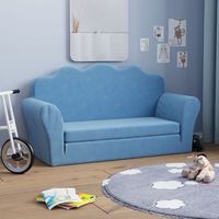 sofa cama  sofa convertible de ninos 2 plazas felpa suave azul cfw89305