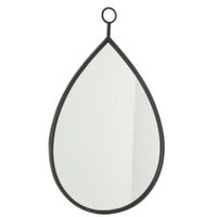 espejo colgante con borde de metal negro 45x745 cm