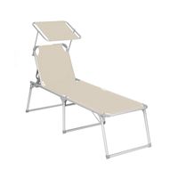 tumbona con respaldo reclinable beige
