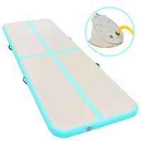 esterilla inflable de gimnasia y bomba 600x100x10 cm pvc verde vidaxl