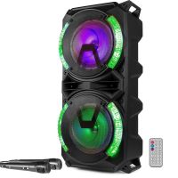 altavoces fenton karaoke bluetooth 900w con control remoto y leds rgb
