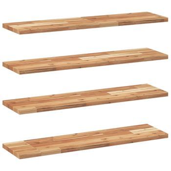 Estante Flotante 4 Uds Madera Acacia Acabado Aceite 100x20x2 Cm Vidaxl