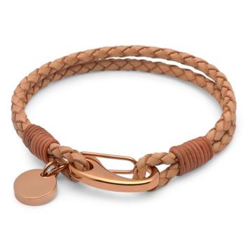 Pulsera de cuero con cierre de acero inoxidable