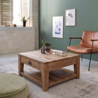 mesa baja de teca maciza reciclada