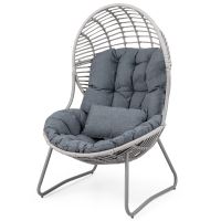 costway sillon huevo grande con cojin desmontable y almohada y estructura metalica para salon balcon porche 98 x 885 x 1375 cm