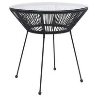 mesa de comedor de jardin acero y vidrio negra o70x74 cm vidaxl