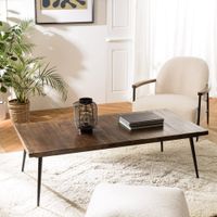 mesa de centro rectangular de madera reciclada y metal de 135x70 cm