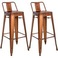 juego de 2 taburetes de bar mason metal cobre 43x44x96 cm clp
