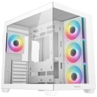 torre deepcool cg530 4f wh blanco 3 ventiladores 120mm vidrio templado atx