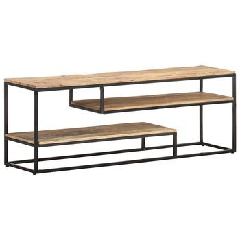 Mueble Para Tv De Madera Maciza De Mango Rugosa 130x30x45 Cm Vidaxl