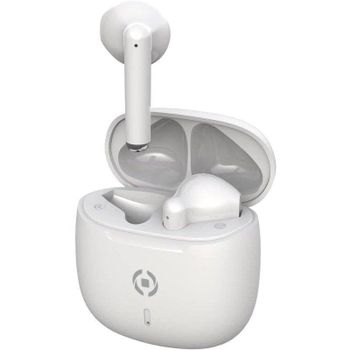Auriculares Celly BUZ2 inalámbricos Bluetooth 5.3 TWS para llamadas y música blancos