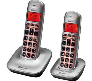 AMPLICOMMS BigTel 1202 Cordless Phone - Twin Handsets