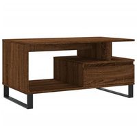 mesa de centro con cajon diseno moderno y contemporaneo 90 x 49 x 45 cm madera de ingenieria marron y metal dec038783