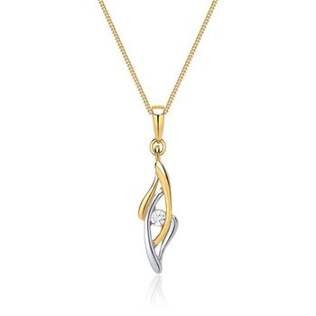 8 quilates cadena de oro blanco amarillo con colgante