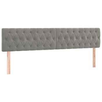 Cabeceros Terciopelo Gris Claro 180x7x78/88 Cm Vidaxl
