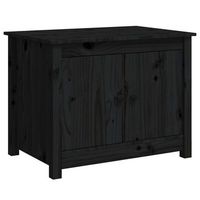 mesa de centro de madera maciza de pino negro 71x49x55 cm vidaxl