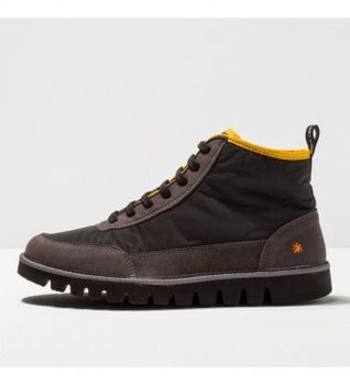 Art para hombre. 115851101003_001 Zapatillas abotinadas1585 Ontario negro (43), Piel, Plano, Nobuck, Cordones, Casual