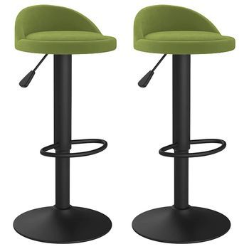 Taburetes De Cocina 2 Uds Terciopelo Verde Claro Vidaxl