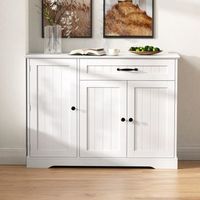 aparador con 3 puertas y 1 cajon - mueble de salon - mdf - blanco 107x40x834cm