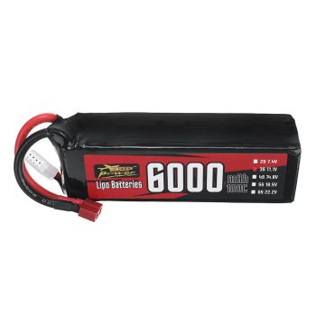 Batería ZOP Power 11.1V 6000mAh 100C 3S LiPo T Plug para coche RC