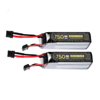 2 piezas de batería Lipo Flywoo Explorer 15.2V 750mAh 80C 4S HV 80C con enchufe XT30