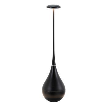 Zafferano Dondolina - Lámpara De Mesa Led Recargable Ip65, Inalámbrica, Con Regulador Táctil - Diseño Italiano, Color Negro
