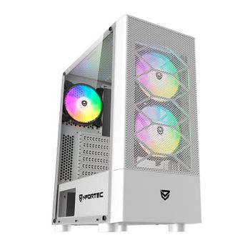 Nfortec Caelum RGB Torre ATX con Frontal Mallado Cristal Templado USB 3.0 Blanca