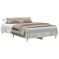 estructura de cama sin colchon gris hormigon 135x190 cm madera