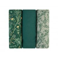 juego de panales de muselina 3 uds 75x75 cm secret garden verde