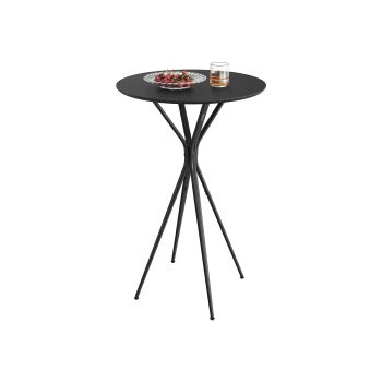 Mesa de Bar Redonda, Negro Tinta + Negro Mate
