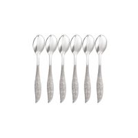 cucharas hojas plateadas - lote de 6