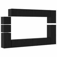 conjunto de mueble de tv 9 uds roble negro vidaxl