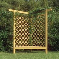 pergola esquinera con banco madera pino impregnada 166x81x174cm