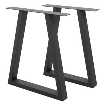 2x Patas de mesa industrial 60x72cm acero antracita diseño forma de H