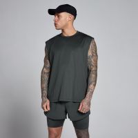 camiseta de tirantes de malla hybrid oversize para hombre de mp - negro lavado - s