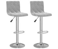 vidaxl taburetes de cocina 2 unidades terciopelo gris claro