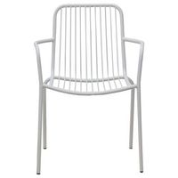 silla menorca apilable blanca - fabricada en acero - apta para exterior eme mobiliario