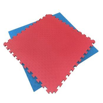 Tatami Puzzle 1x1x20 mm Rojo - Azul Pack Ahorro【8 Unidades】 Antideslizante, Yoga, Pilates