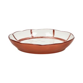 Plato hondo de porcelana oxidada
