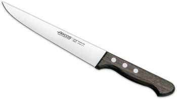 Cuchillo cocina de acero inoxidable de 170 mm mango madera marrón
