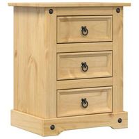 mesita de noche  mesa auxiliar  mesilla corona madera maciza de pino 53x39x66 cm