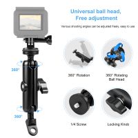 soporte para motocicleta puluz base para espejo con orificio de montaje fijo para gopro mission 11 prodji osmo 360 y otras camaras de accion